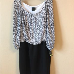 Dress 18w black/white top w/black bottom